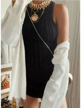 DYLANLEX black cable knit tank dress size XXL